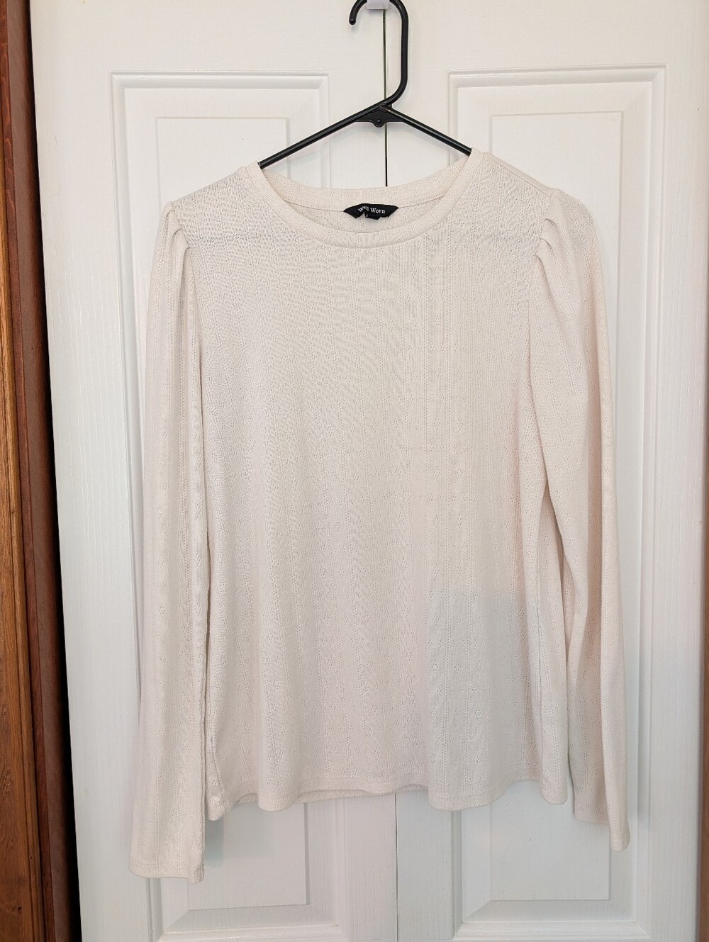 Well Worn Cream Knit Long-Sleeve Top with Subtle Texture